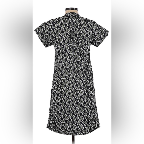 Marni black/olive/beige floral high-neck cotton midi dress - size 40 (US 6/8) - Picture 3 of 13